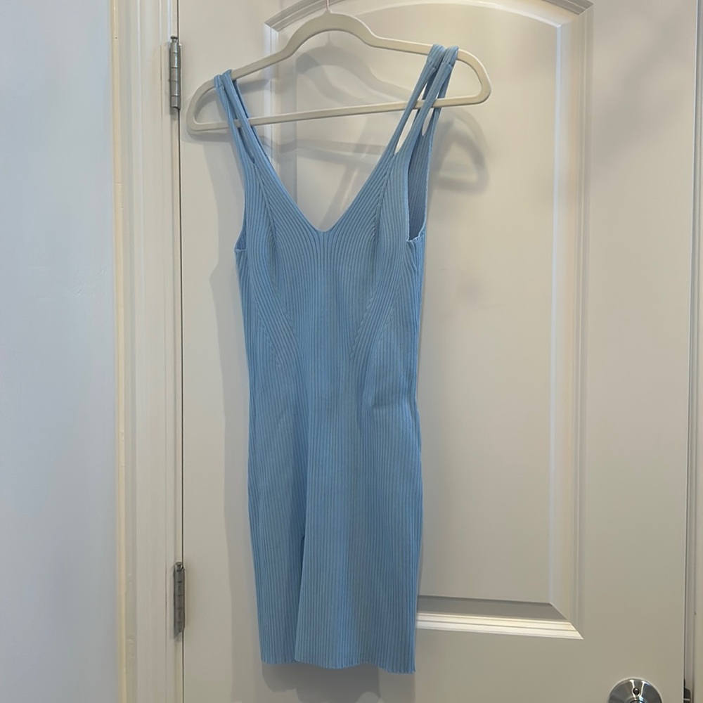 NWOT Camila Coelho Blue Knit Mini Dress